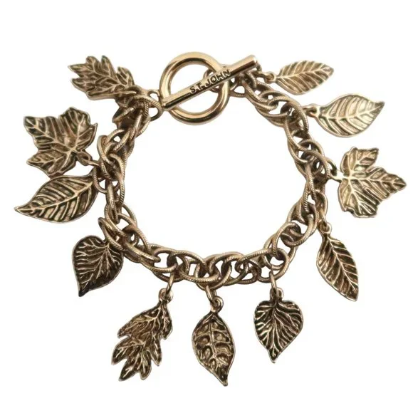 ST JOHN multi leaf charm bracelet toggle closure Bracelets